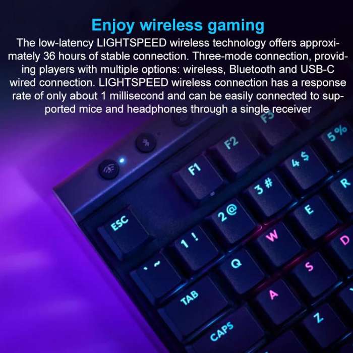 Logitech G515 LIGHTSPEED TKL Wireless Low-Profile Mechanical Gaming Keyboard, GX-L Mechanical Swi...