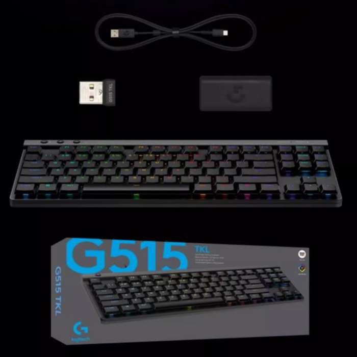 Logitech G515 LIGHTSPEED TKL Wireless Low-Profile Mechanical Gaming Keyboard, GX-L Mechanical Swi...
