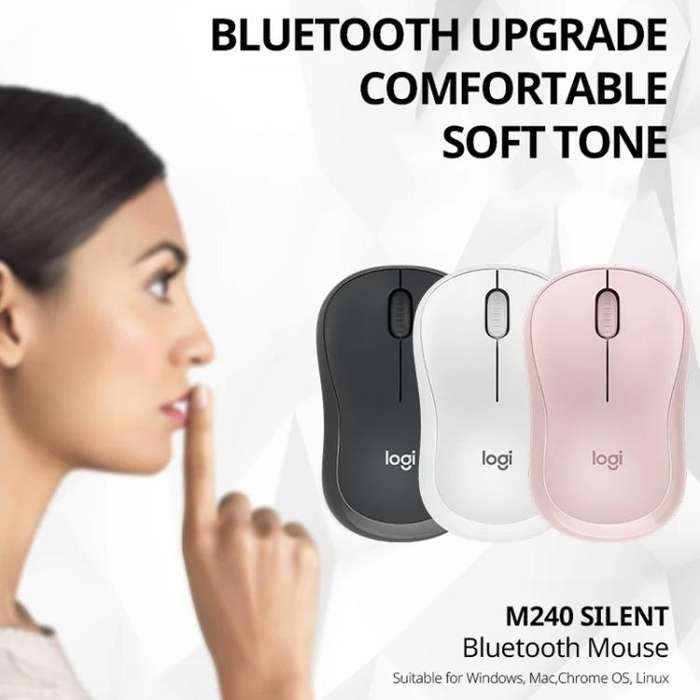 Logitech M240 1000dpi Silent Wireless Bluetooth Mouse(Pink)
