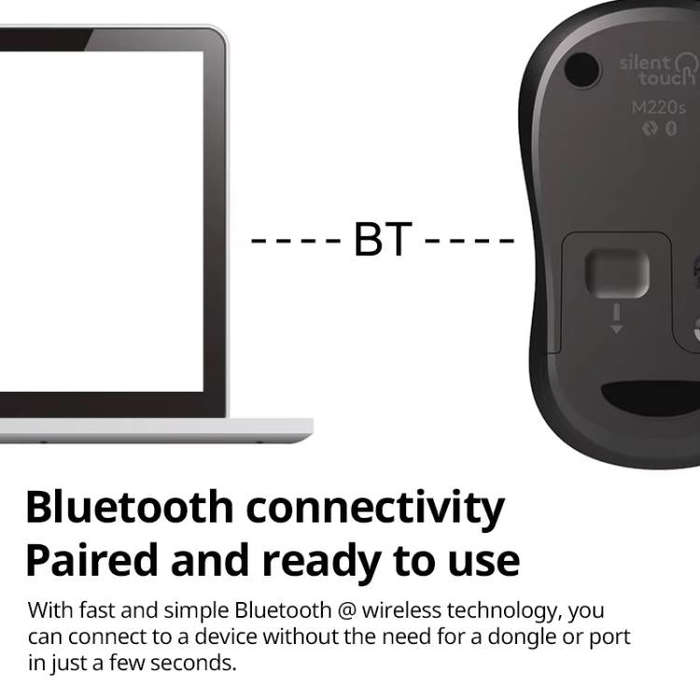 Logitech M240 1000dpi Silent Wireless Bluetooth Mouse(Black)