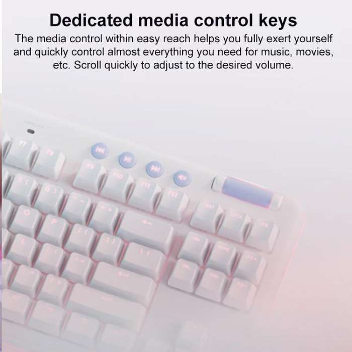 Logitech G715 Dual-Mode 87-Key RGB Wireless Bluetooth Mechanical Keyboard, Tea Shaft(White)