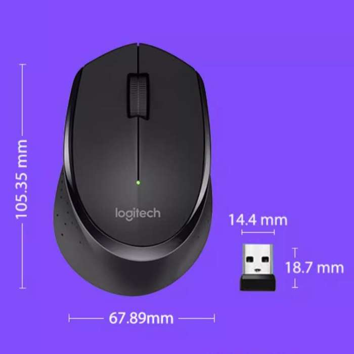 Logitech M275 1000dpi 2.4GHz Wireless Mouse with USB(White)
