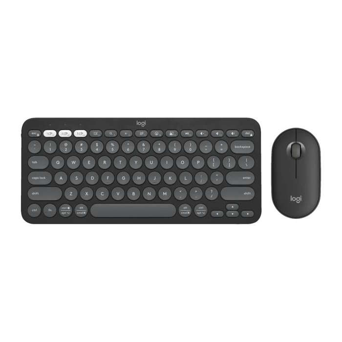  PEBBLE 2 COMBO Thin and Light Wireless Slim Bluetooth Keyboard and Mouse Set(Black)