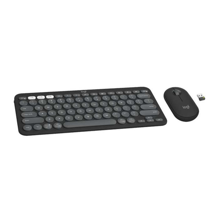  PEBBLE 2 COMBO Thin and Light Wireless Slim Bluetooth Keyboard and Mouse Set(Black)