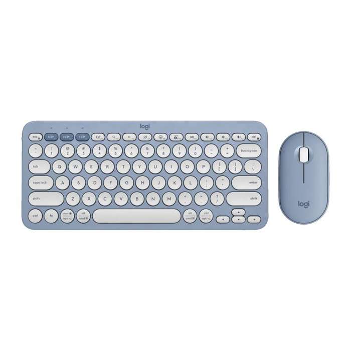  PEBBLE 2 COMBO Thin and Light Wireless Slim Bluetooth Keyboard and Mouse Set(Blue)