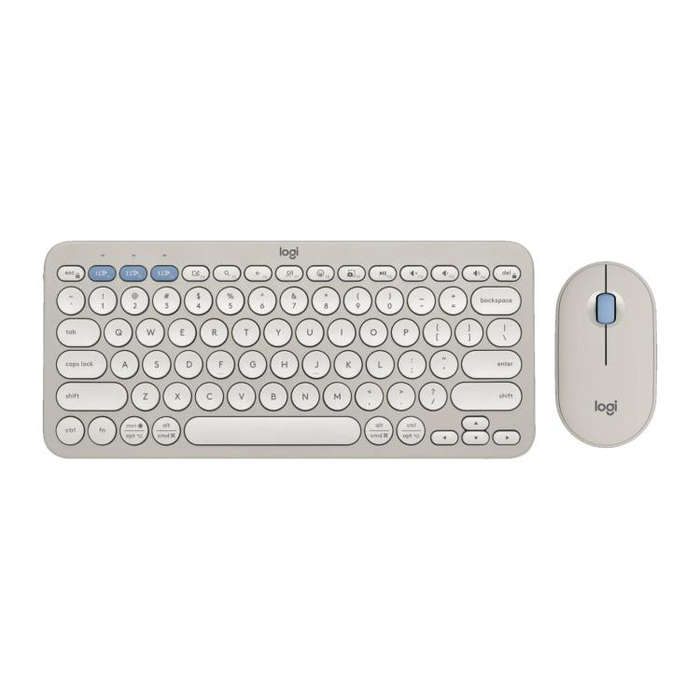  PEBBLE 2 COMBO Thin and Light Wireless Slim Bluetooth Keyboard and Mouse Set(Grey)