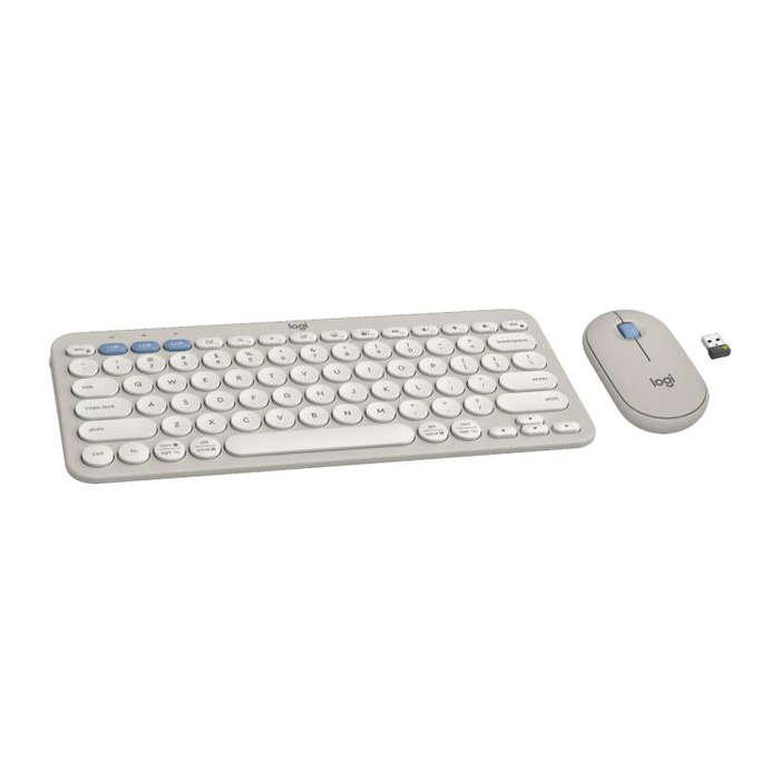 PEBBLE 2 COMBO Thin and Light Wireless Slim Bluetooth Keyboard and Mouse Set(Grey)