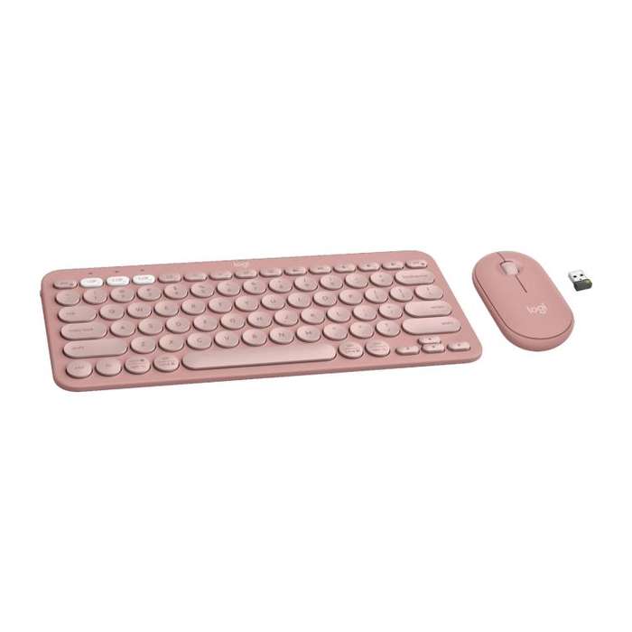  PEBBLE 2 COMBO Thin and Light Wireless Slim Bluetooth Keyboard and Mouse Set(Pink)