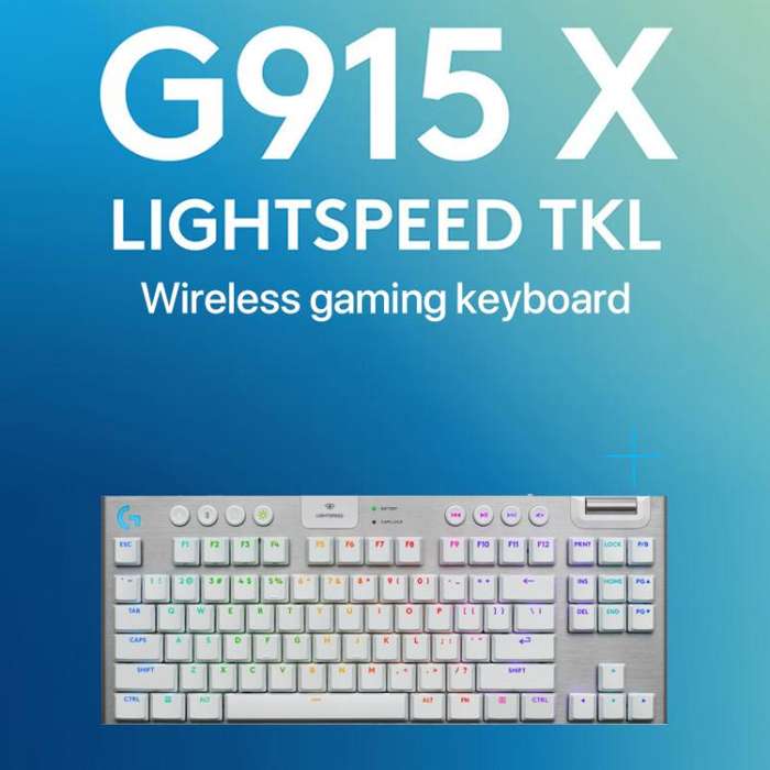 Logitech G915 X LIGHTSPEED TKL Low Profile Gaming Keyboard(White Tactile)