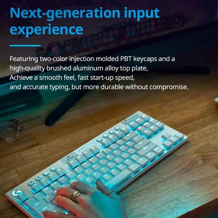 Logitech G915 X LIGHTSPEED TKL Low Profile Gaming Keyboard(White Tactile)
