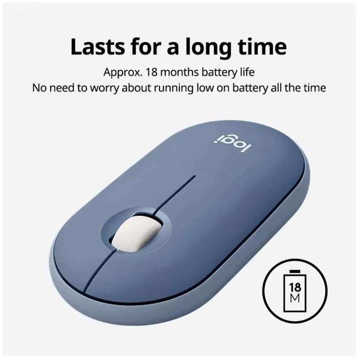 Logitech PEBBLE M350 1000DPI Ultra-Thin Dual-Mode Wireless Bluetooth Mouse(Grey)