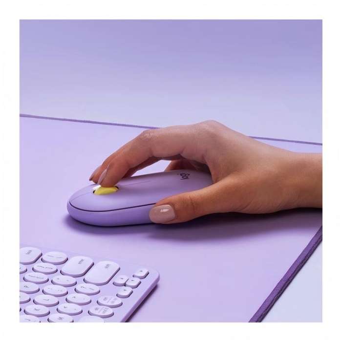 Logitech PEBBLE M350 1000DPI Ultra-Thin Dual-Mode Wireless Bluetooth Mouse(Purple)