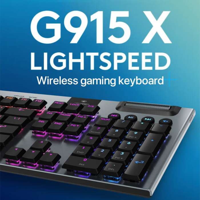 Logitech G915 X LIGHTSPEED Wireless Low Profile Gaming Keyboard(White Tactile)
