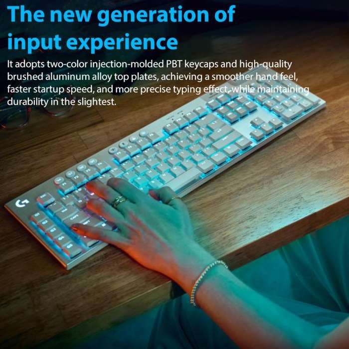 Logitech G915 X LIGHTSPEED Wireless Low Profile Gaming Keyboard(White Tactile)