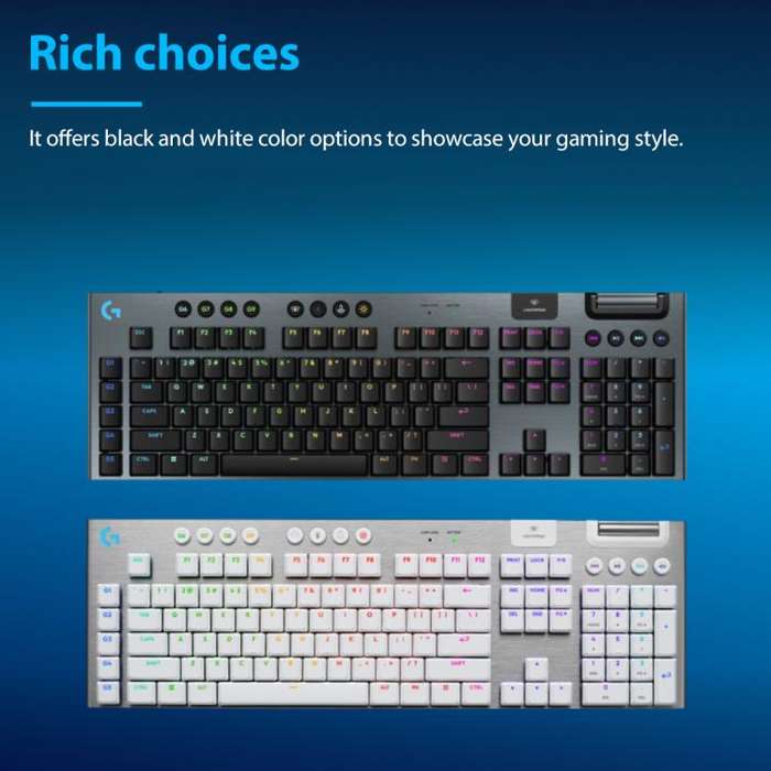 Logitech G915 X LIGHTSPEED Wireless Low Profile Gaming Keyboard(White Tactile)