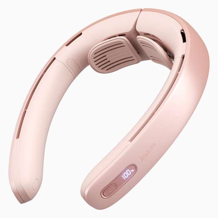 JisuLife FA45 100-speed Dual Turbo Portable Neck Fan Pro1(Pink)