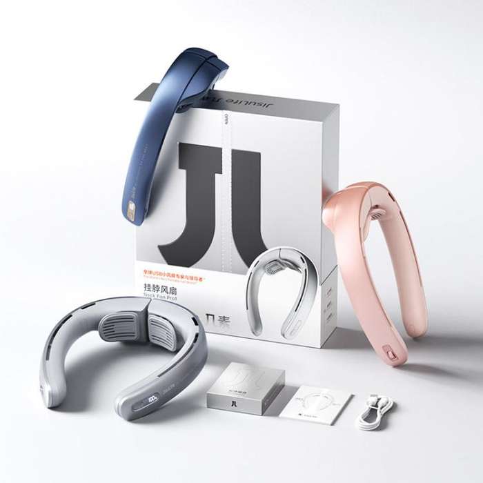 JisuLife FA45 100-speed Dual Turbo Portable Neck Fan Pro1(Pink)