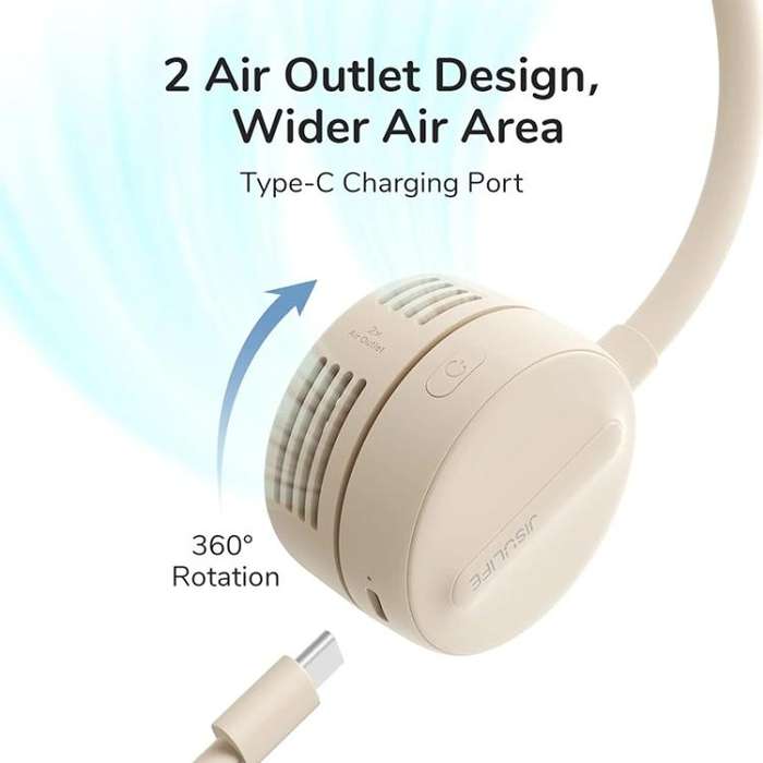 JisuLife FA25 Outdoor Sports Portable Neck Fan Life1(Grey)