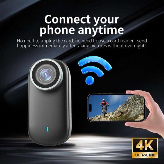 M10 4K Thumb Sports Camera Mini WiFi Camera without Screen, Specification:Standard Version(Black)