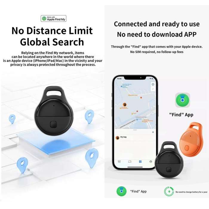 JHX05 iOS Mini GPS Global Smart Location Tracker Anti-lost Device(Pink)