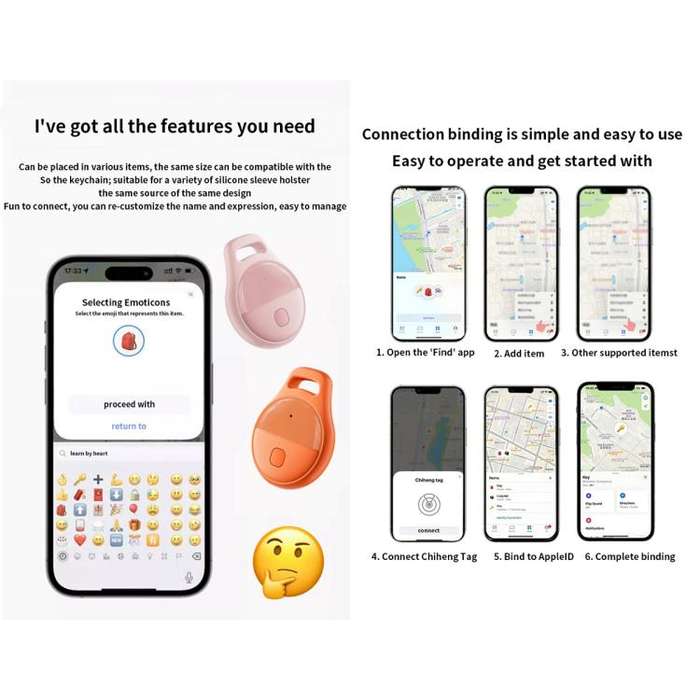 JHX05 iOS Mini GPS Global Smart Location Tracker Anti-lost Device(Pink)