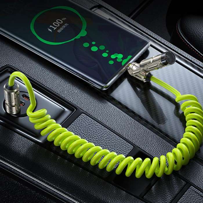 WK WDC-80 240W Car Charging Data Cable with Safety Hammer(Champagne Gold)
