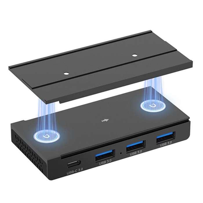 HST-3A1C 4 in 1 USB 3.0 Detachable Magnetic Docking Station(Black)