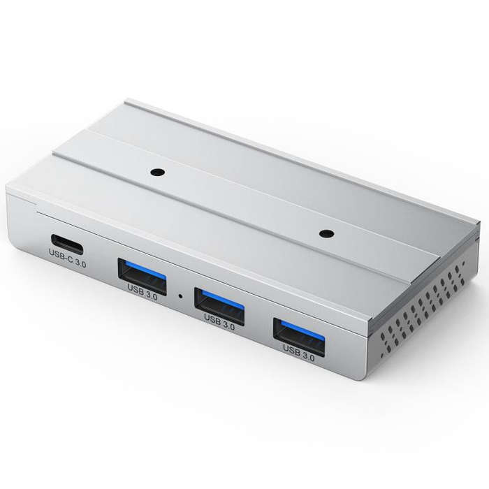 HST-3A1C 4 in 1 USB 3.0 Detachable Magnetic Docking Station(Silver)