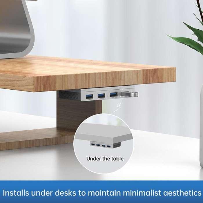 HST-4A-U3 4 in 1 USB 3.0 Detachable Magnetic Docking Station(Silver)