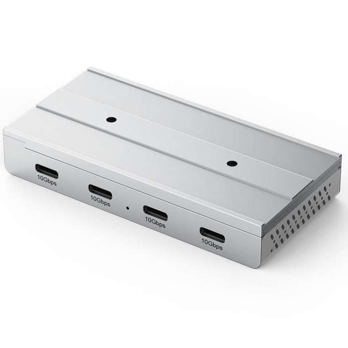 HST-4C 4 in 1 USB 3.2 10Gbps Detachable Magnetic Docking Station(Silver)