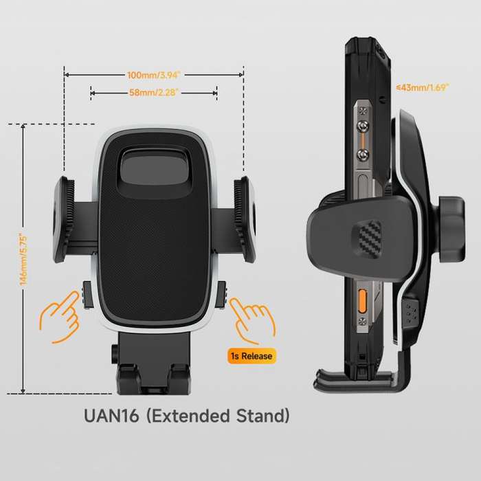 Ulefone UAN16 Armor Mount Car / Desk Phone Holder, Enhanced Model(Black)