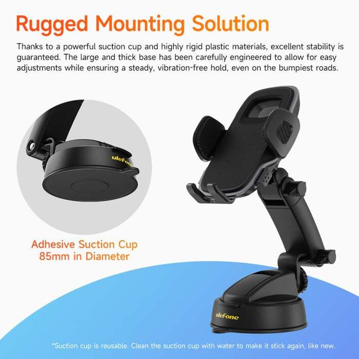 Ulefone UAN16 Armor Mount Car / Desk Phone Holder, Enhanced Model(Black)