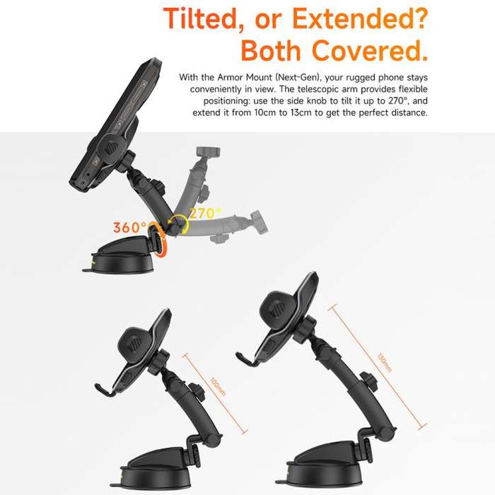 Ulefone UAN16 Armor Mount Car / Desk Phone Holder, Enhanced Model(Black)