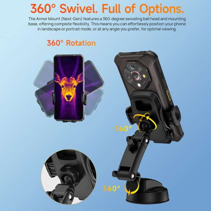 Ulefone UAN16 Armor Mount Car / Desk Phone Holder, Enhanced Model(Black)
