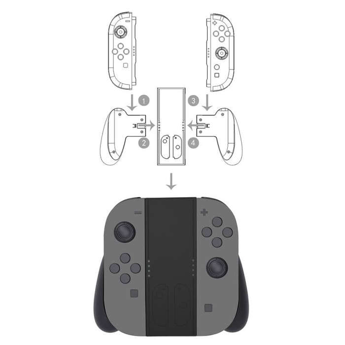 For Nintendo Switch 2 KJH NS2-022 Left & Right Joy-Con Grip Detachable Controller Stand(Black)