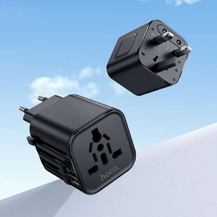 hoco AC29 Global Universal Conversion Plug Travel Adapter Charger(Black)