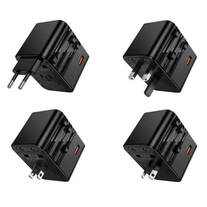 hoco AC31 PD 25W 2 x Type-C and USB-A 3-Ports Global Universal Travel Charger(Black)