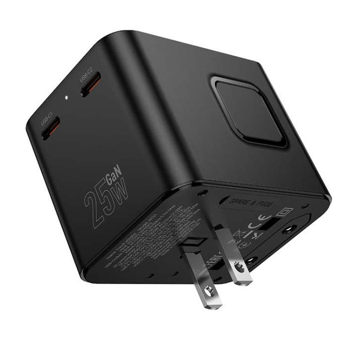 hoco AC31 PD 25W 2 x Type-C and USB-A 3-Ports Global Universal Travel Charger(Black)