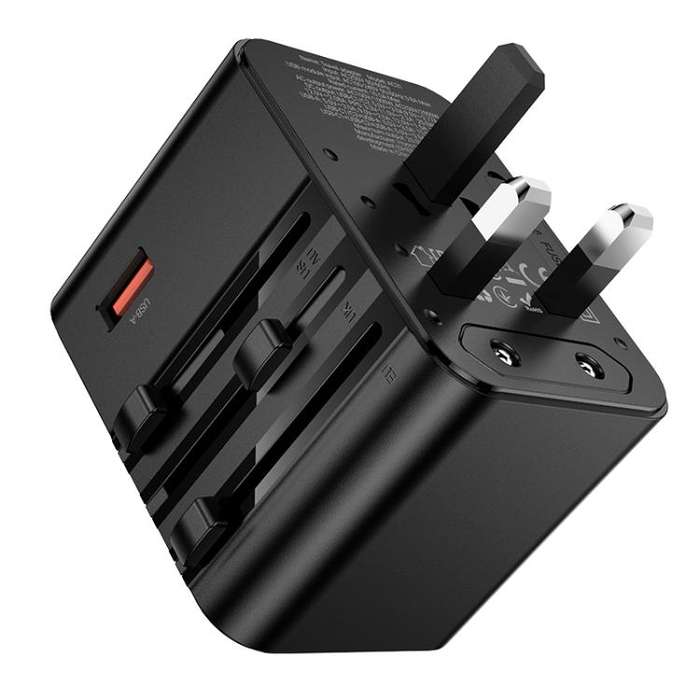 hoco AC31 PD 25W 2 x Type-C and USB-A 3-Ports Global Universal Travel Charger(Black)