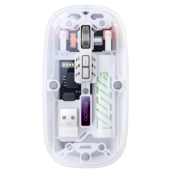Yesido KB29 Transparent Bluetooth Dual Mode Wireless Mouse(White)