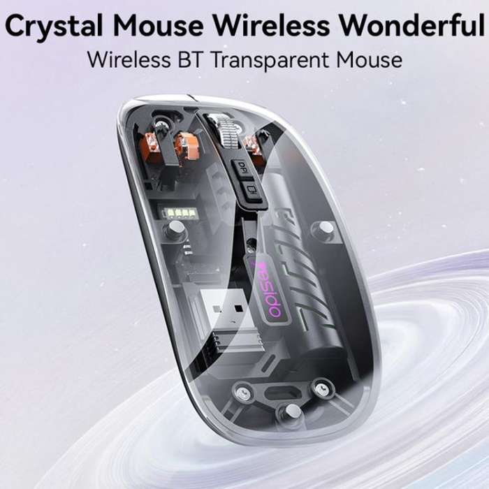 Yesido KB29 Transparent Bluetooth Dual Mode Wireless Mouse(White)