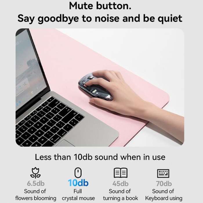 Yesido KB29 Transparent Bluetooth Dual Mode Wireless Mouse(White)