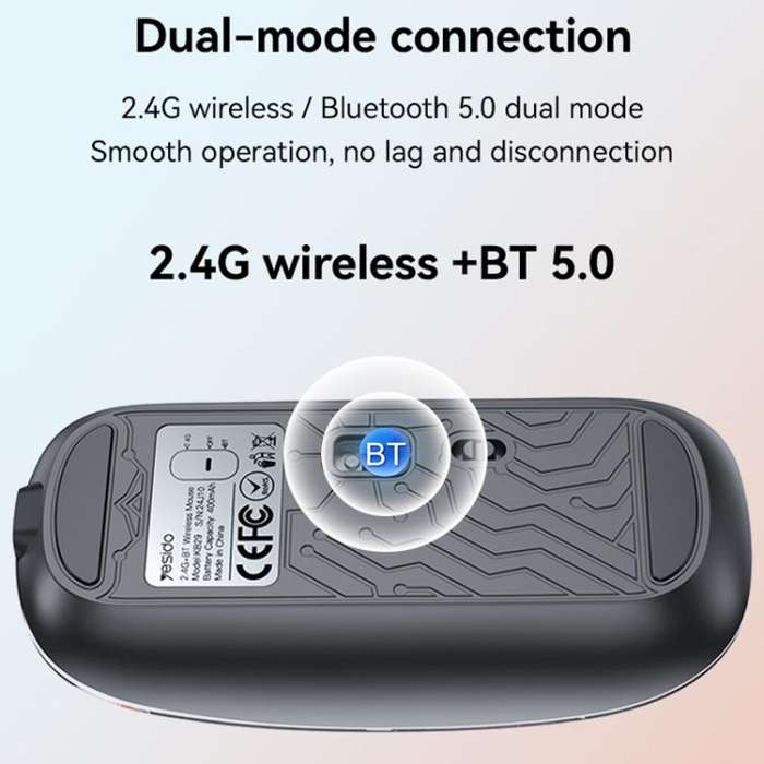 Yesido KB29 Transparent Bluetooth Dual Mode Wireless Mouse(White)