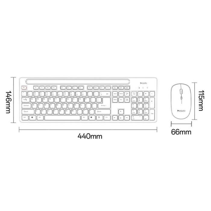 Yesido KB43 2.4G Wireless Keyboard Mouse Set, Version:Arabic Version(Black)