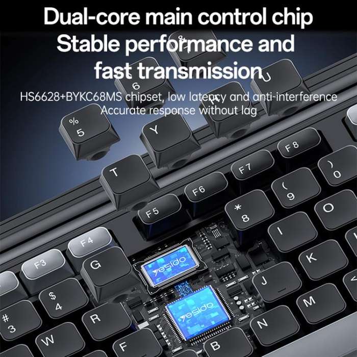 Yesido KB43 2.4G Wireless Keyboard Mouse Set, Version:Arabic Version(Black)
