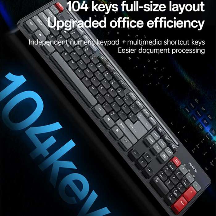 Yesido KB43 2.4G Wireless Keyboard Mouse Set, Version:Arabic Version(Black)