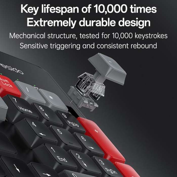 Yesido KB43 2.4G Wireless Keyboard Mouse Set, Version:English Version(Black)