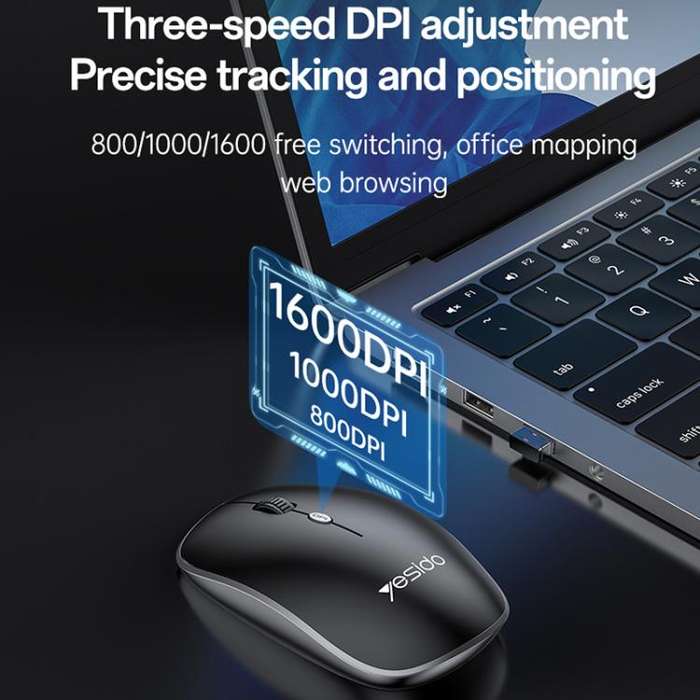 Yesido KB43 2.4G Wireless Keyboard Mouse Set, Version:Arabic Version(Black)