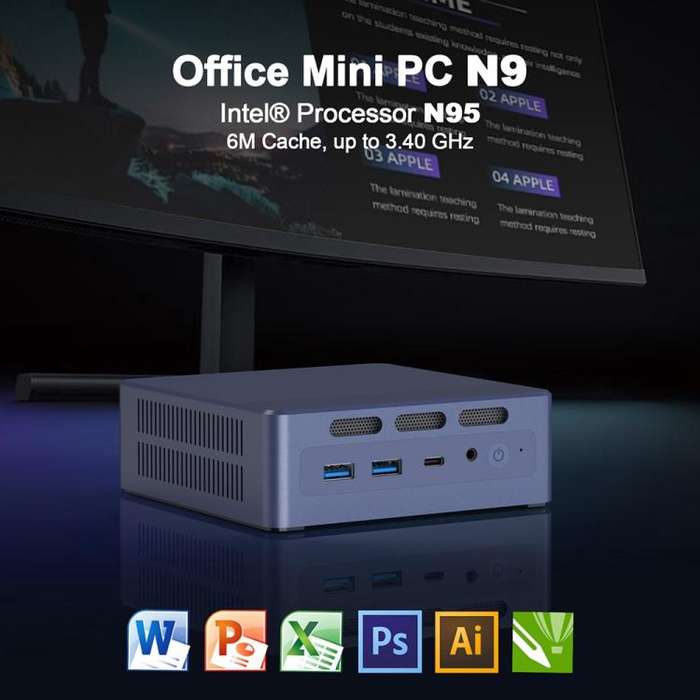 GXMO N9(N95) Windows 11 Intel ADL-N N95 4-Core Processor Mini Computer, Specification:16GB+512GB(...