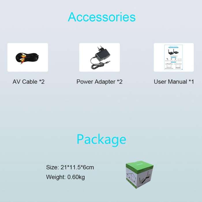 Measy AV230 2.4GHz Wireless Audio / VideoTransmitter & Receiver 1TX to 2RX(AU Plug)